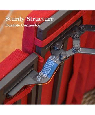 All-Weather Wicker Recliner with Red Cushion (1 Chair)