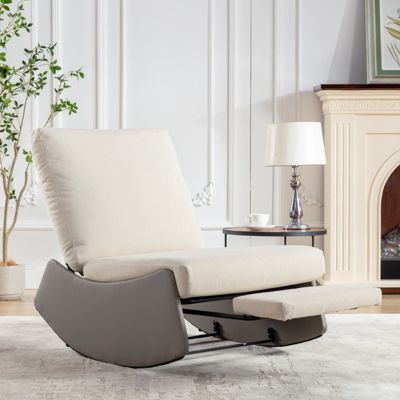 Adjustable Soft-Backed Comfort Rocking Chair with Leg Support