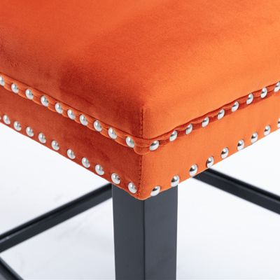 Handcrafted Velvet Barstools with Supportive Backrest