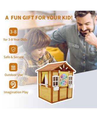 Streamdale Kids Wooden Outdoor Playhouse with Working Doors and Windows