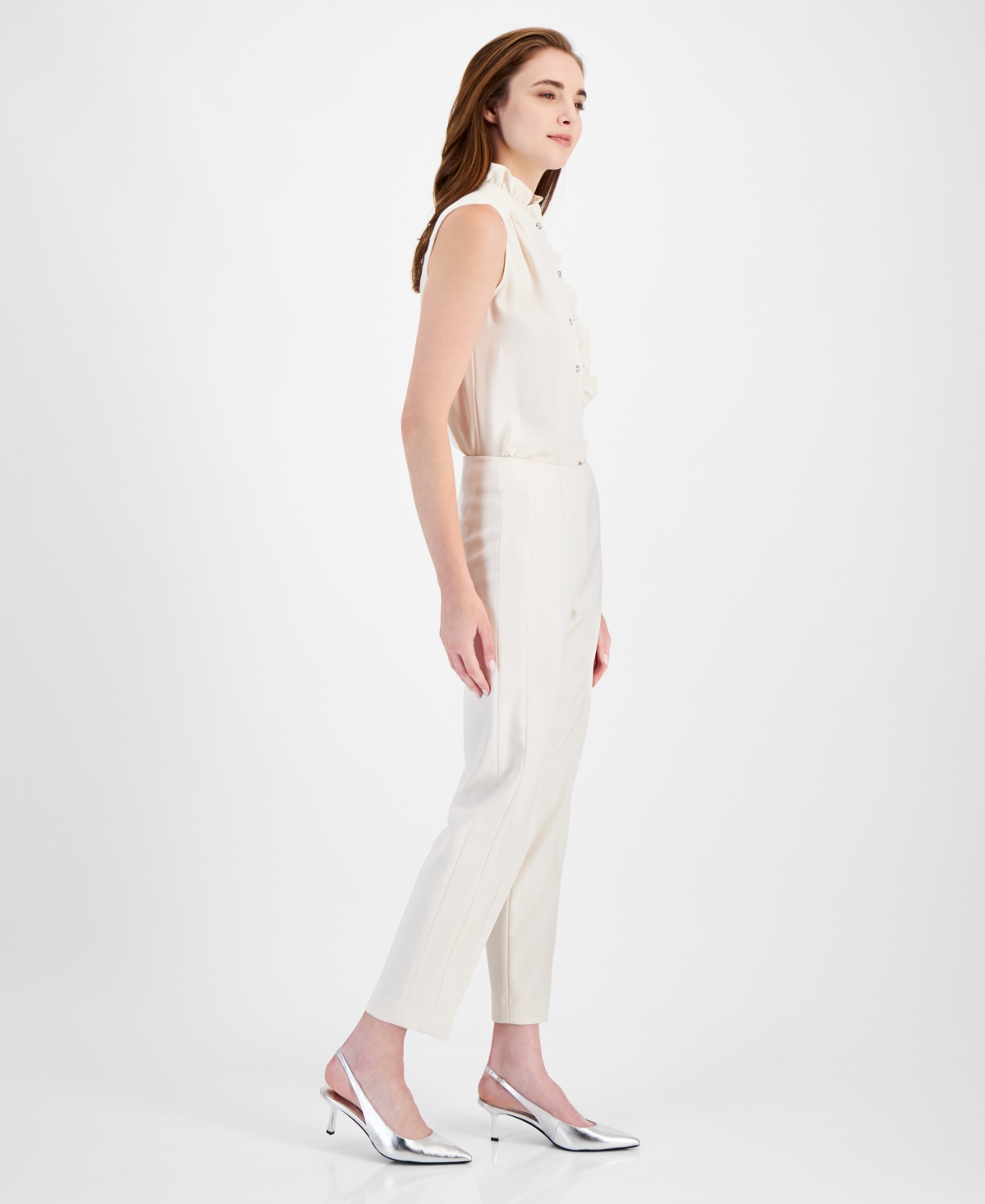 Anne Klein Women's High Rise Straight-Leg Pants