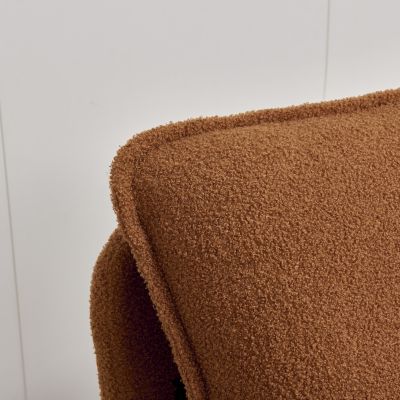 Luxurious Lamb Fabric Sofa with Cozy Toss Pillows for Ultimate Comfort