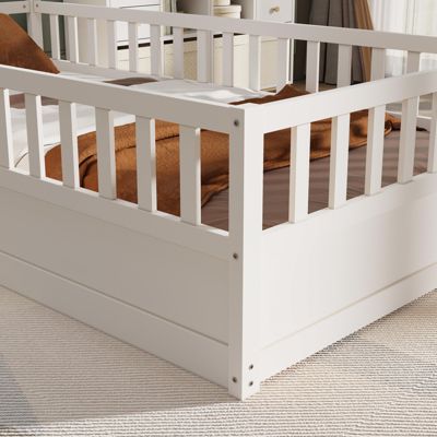 Montessori Twin Floor Bed with Safety Barrier