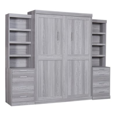 Streamdale Full Size Murphy Bed With Storage Shelves And Drawers