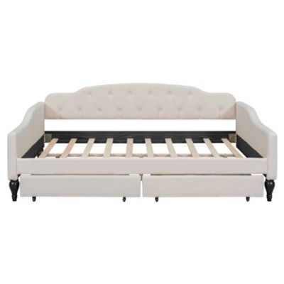 Streamdale Full Size Upholstered Tufted Daybed With Two Drawers