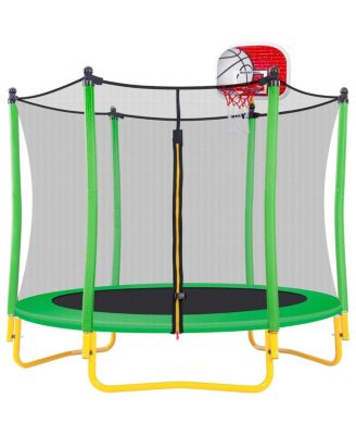 Streamdale 65" Mini Toddler Trampoline with Enclosure and Basketball Hoop
