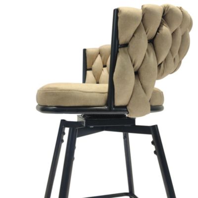 Premium Swivel Barstools with Woven Backrest