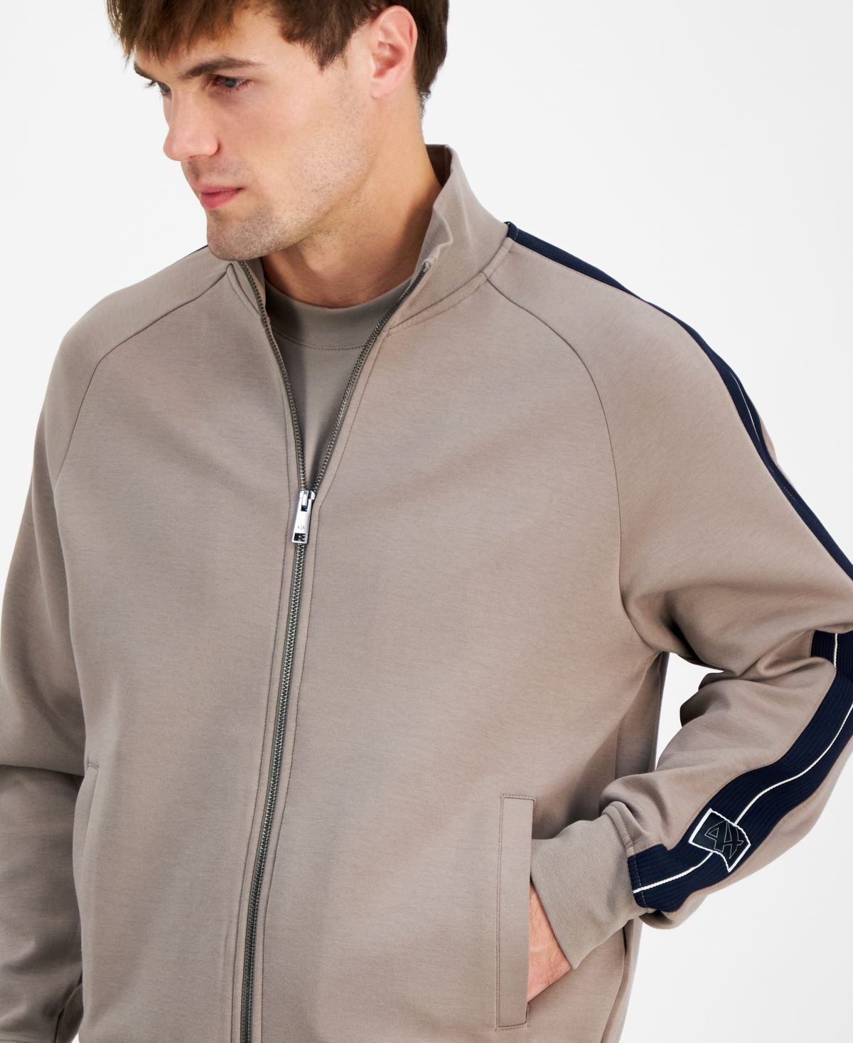 A|X Armani Exchange Men's Stripe Zip Sweatshirt