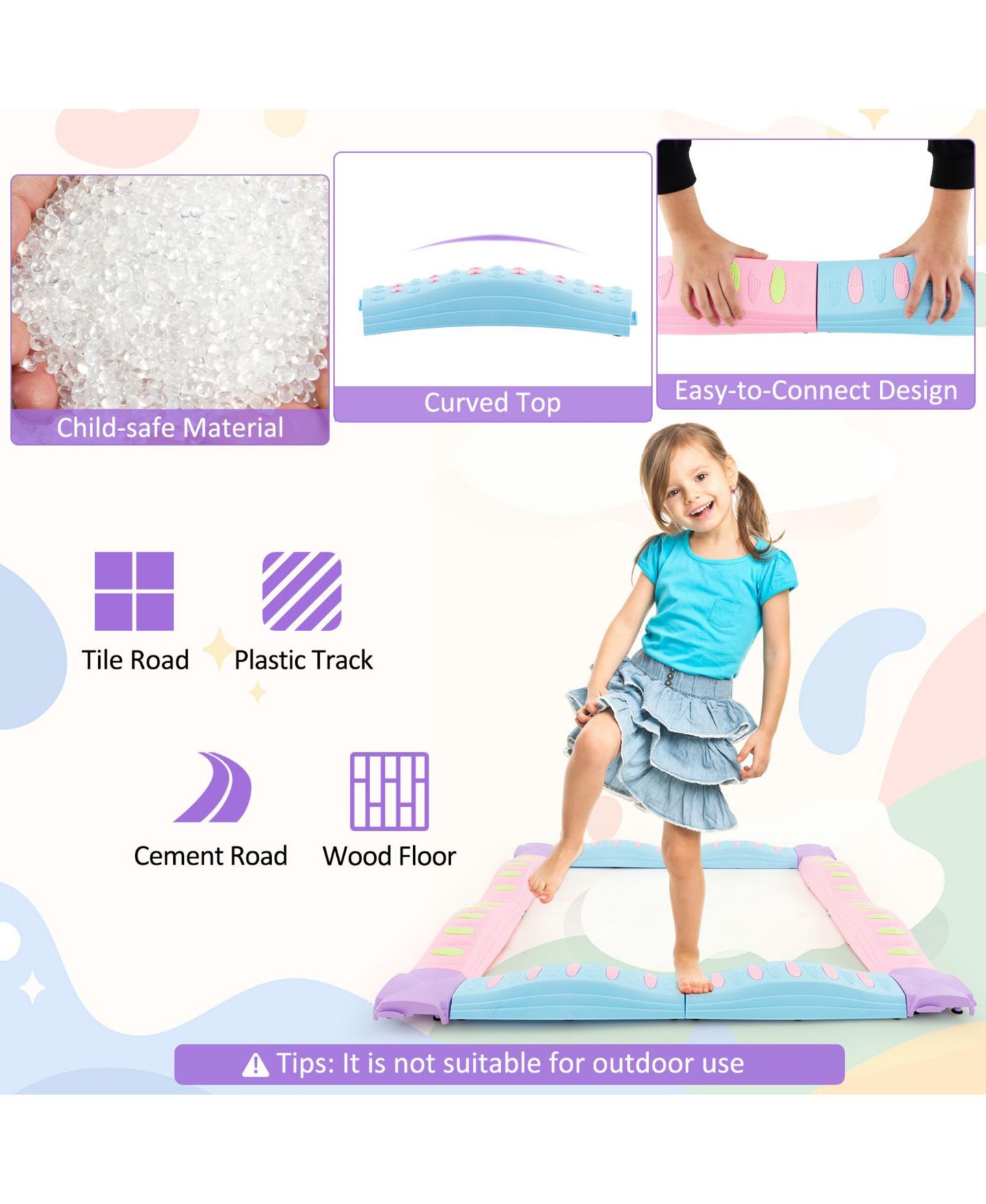 Детские игрушки GIVIMO Non-Slip Textured Stackable Balance Beam, 20-Piece Set, Ages 3+ — фото 2