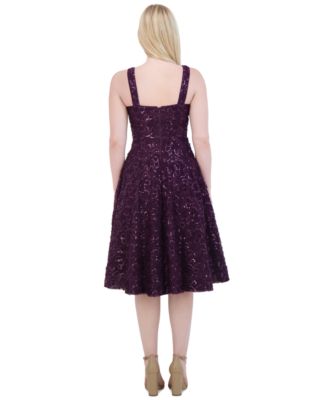 Women's Sequin Soutache Sleeveless A-Line Dress