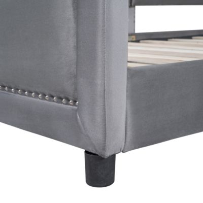 Streamdale Gray Striped Upholstered Twin Daybed