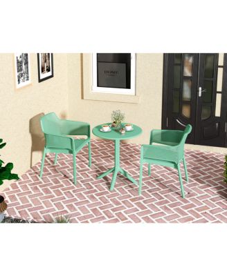 3 piece plastic arm chair Bistro GRS Premium Ocean Plastic, Green