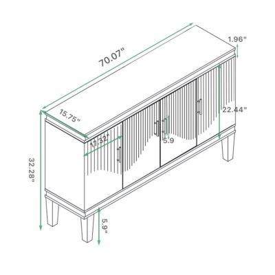  Modern Farmhouse Floor Cabinet with Adjustable Shelves