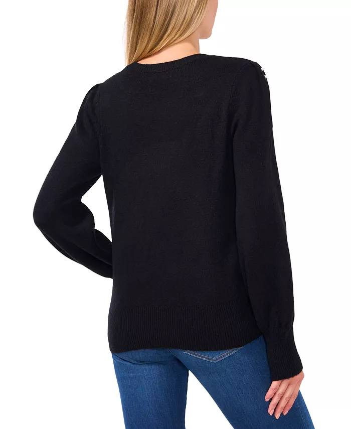 Women's Scattered-Pearl Crewneck Sweater - thumbnail 2