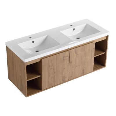 Streamdale 48" Wall Vanity with Dual Sink and Soft-Close Doors