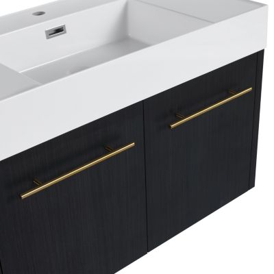 Modern Ergonomic Bathroom Vanity with Soft-Closing Doors and Durable Resin Sink