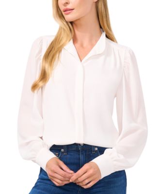 CeCe - Women's Stand-Collar Long-Sleeve Blouse