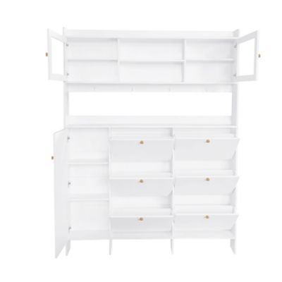  Multifunctional Shoe Cabinet with Storage & 6 Drawers