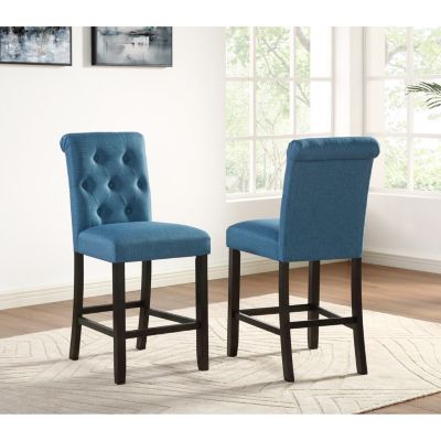 Solid Wood Tufted Asons Counter Height Stool, Set of 2