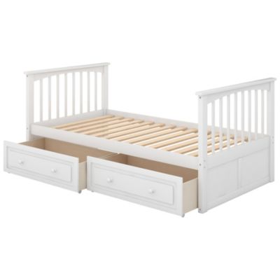 Twin Size Over Pine Wood Bunk Bed With Drawers, Convertible Beds