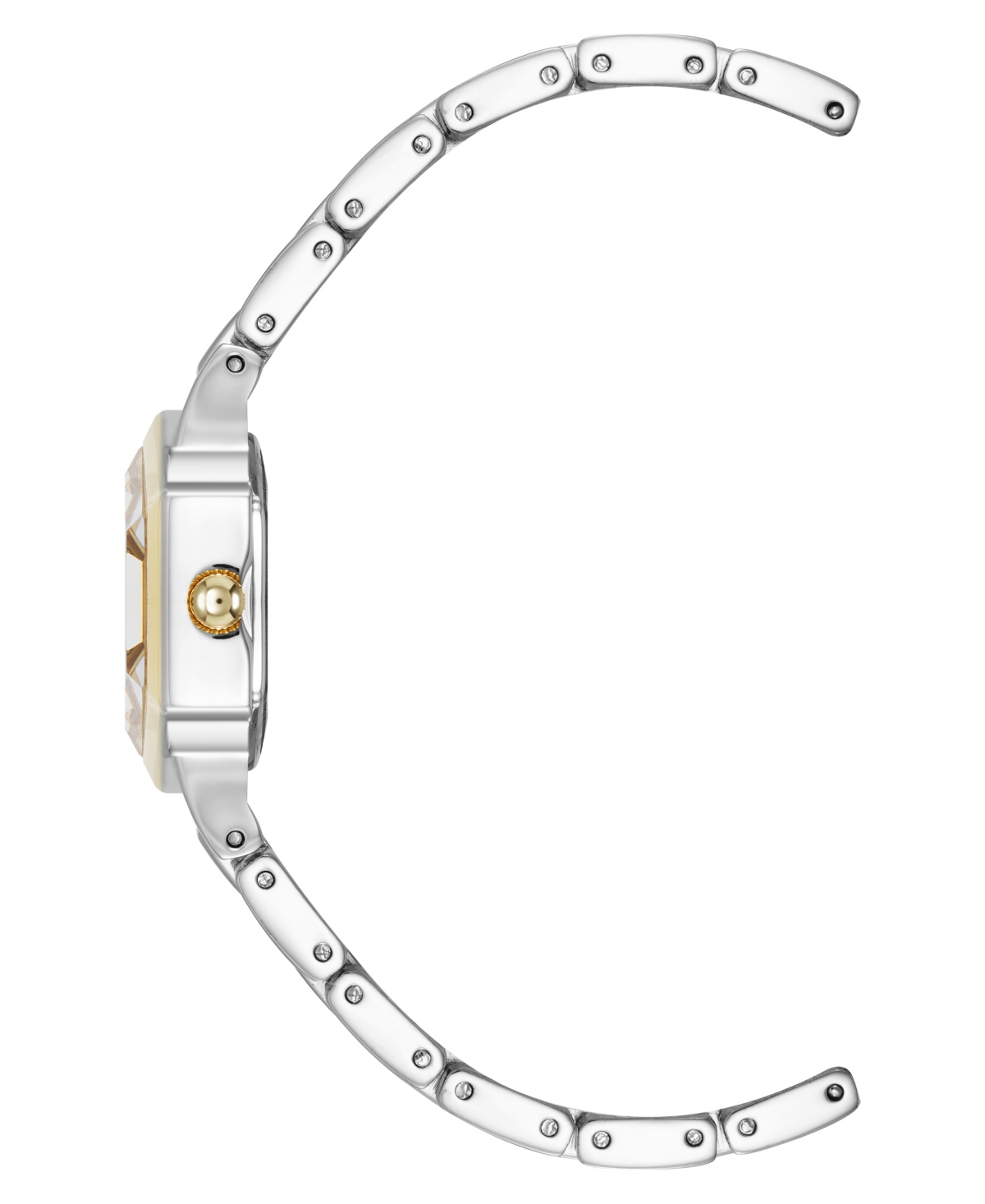 Anne Klein Women's Quartz Petite Hexagonal Two-tone Alloy Metal Bracelet Watch, 21mm In Silver-tone,gold-tone