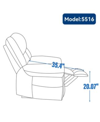 single recliner chair genuine leather power lift with massage and heat