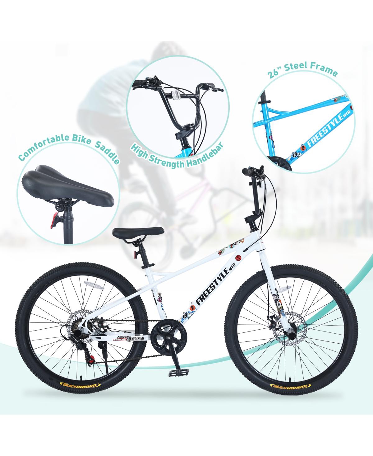 Streamdale Furniture Freestyle Kids Bike Double Disc Brakes 26 Inch Children's Bicycle For Boys Girls Age 12+ Years