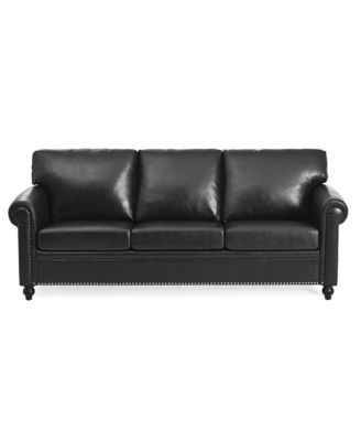 Elegant 3-Seater Sofa with Silver Nailhead Accents
