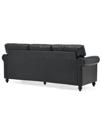 Elegant 3-Seater Sofa with Silver Nailhead Accents