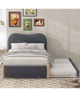 Twin Upholstered Platform Bed with Trundle