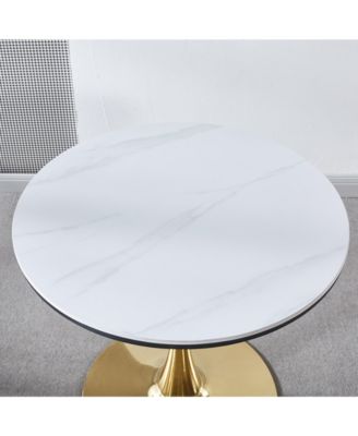 31.5" Tulip Dining Table MDF Top, Metal Legs