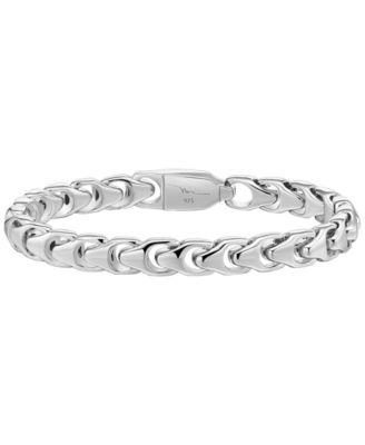 Bulova - Men's Polished Link Chain Bracelet in Sterling Silver-Plate, BVB1091-WSNA
