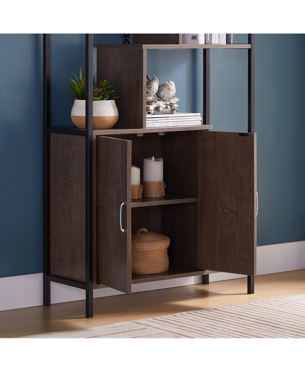Simplie Fun Bookcase Walnut Oak Black