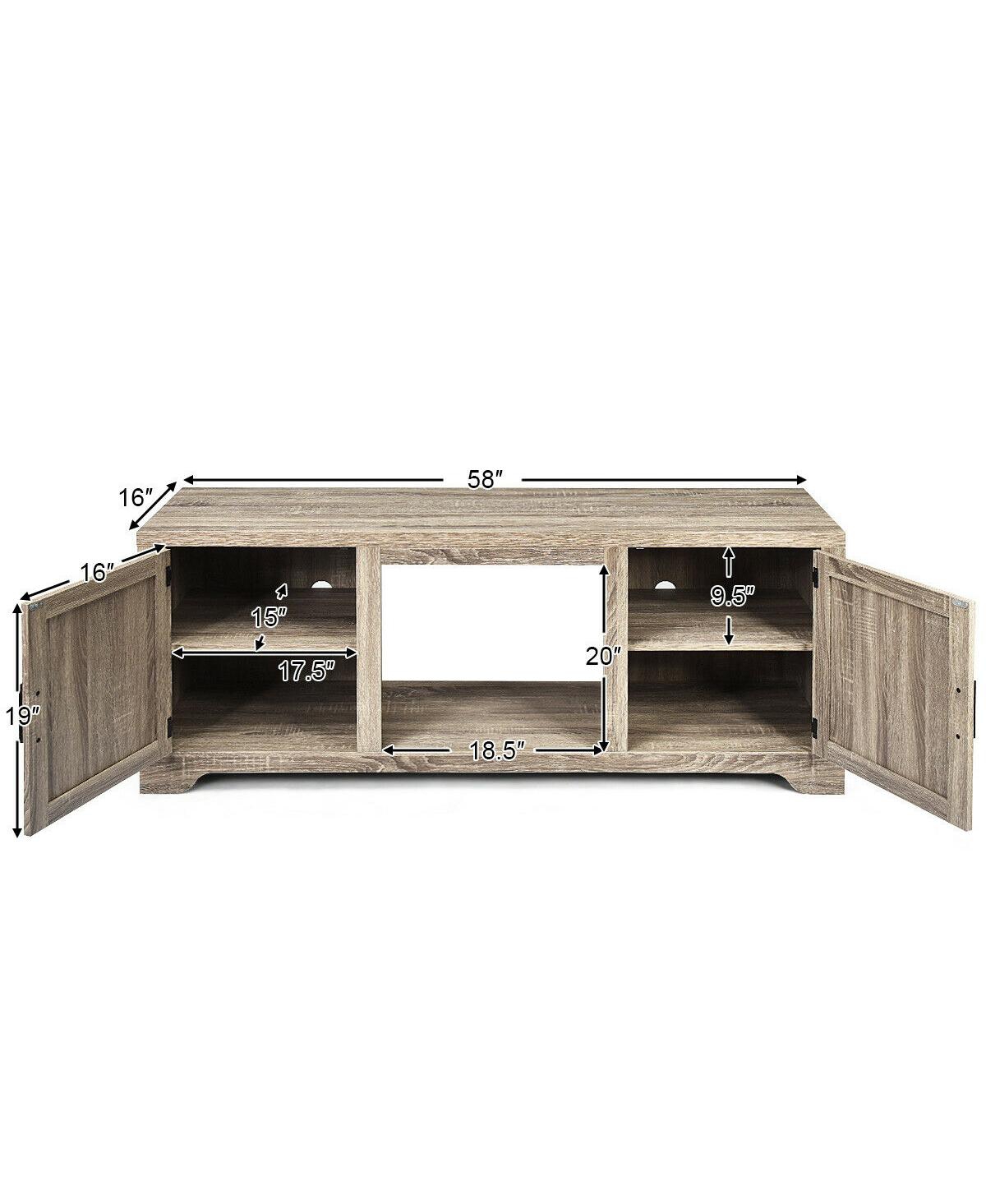 Gymax Tv Stand Entertainment Center Console Home Media Storage W/ 2 Doors for Tv