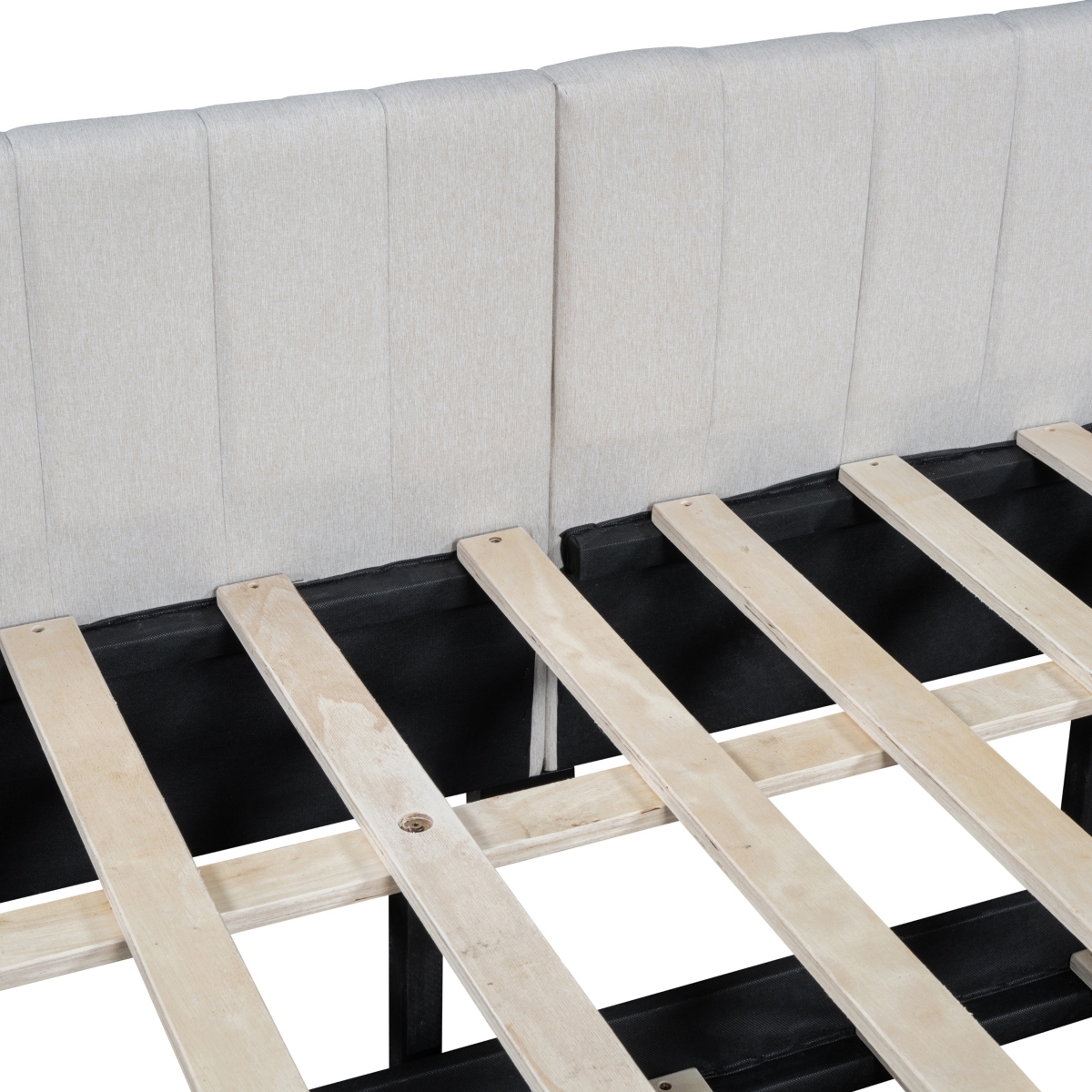 Streamdale Furniture Full Upholstered Daybed With Trundle Sofa Bed Frame No Box Spring Needed, Linen Fabric(Pink)