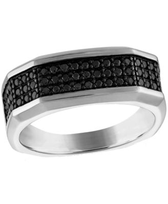 Marc Anthony Men's Black Diamond Octagon Cluster Ring (3/4 ct. t.w.) in Sterling Silver-Plate, BVR1031-WSAA