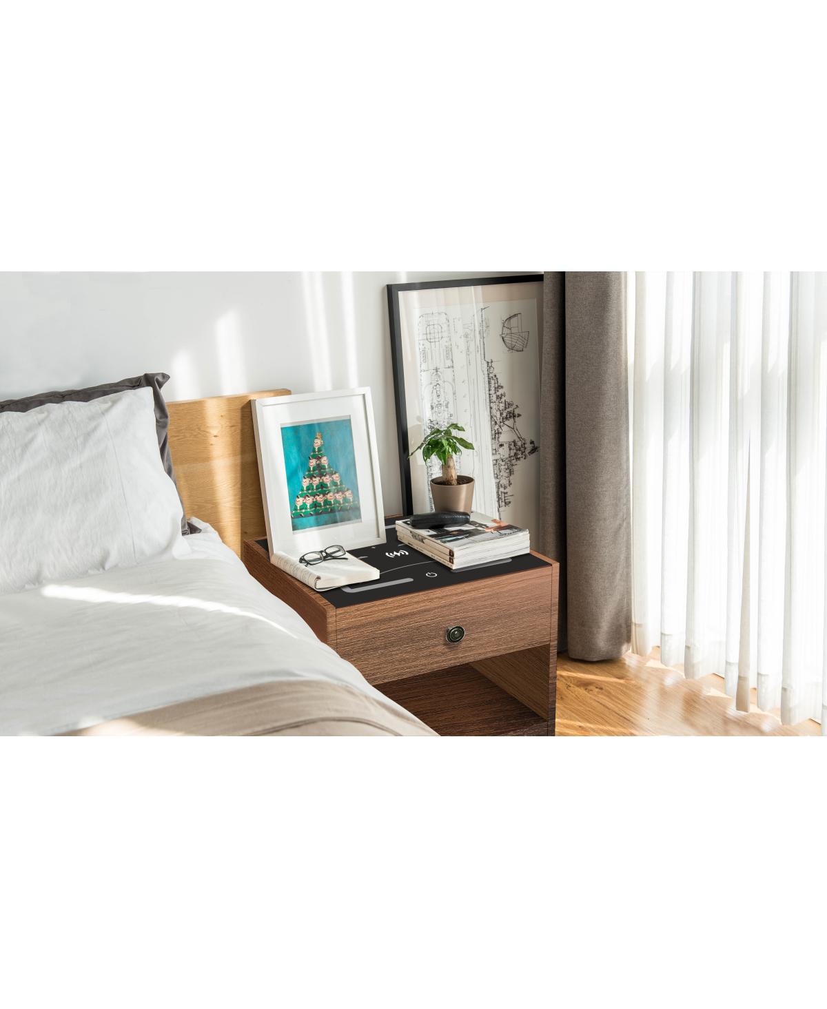 Streamdale Furniture Nightstand With Wireless Charging Station