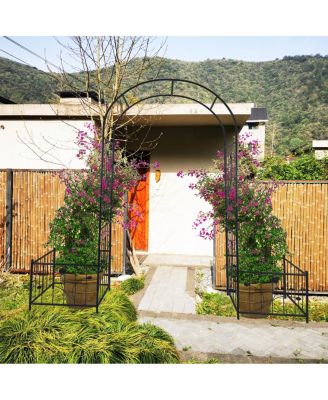 Metal Garden Arch with Plant Stands for Climbing Plants