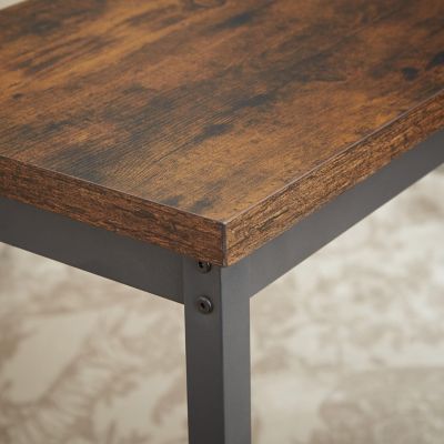 Industrial 3-Piece Bar Table Set with Upholstered Stools