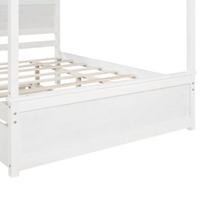 Streamdale Full Size Canopy Platform Bed with Trundle