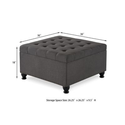 Button Tufted Ottoman with Storage