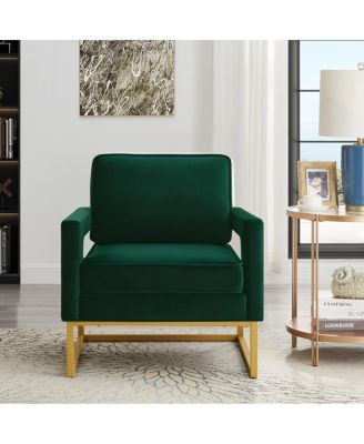 Gold base velvet accent chair, Jade