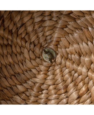 Bhola 18&amp;#x22; Hourglass Handwoven Hyacinth Storage Accent Table with Lid