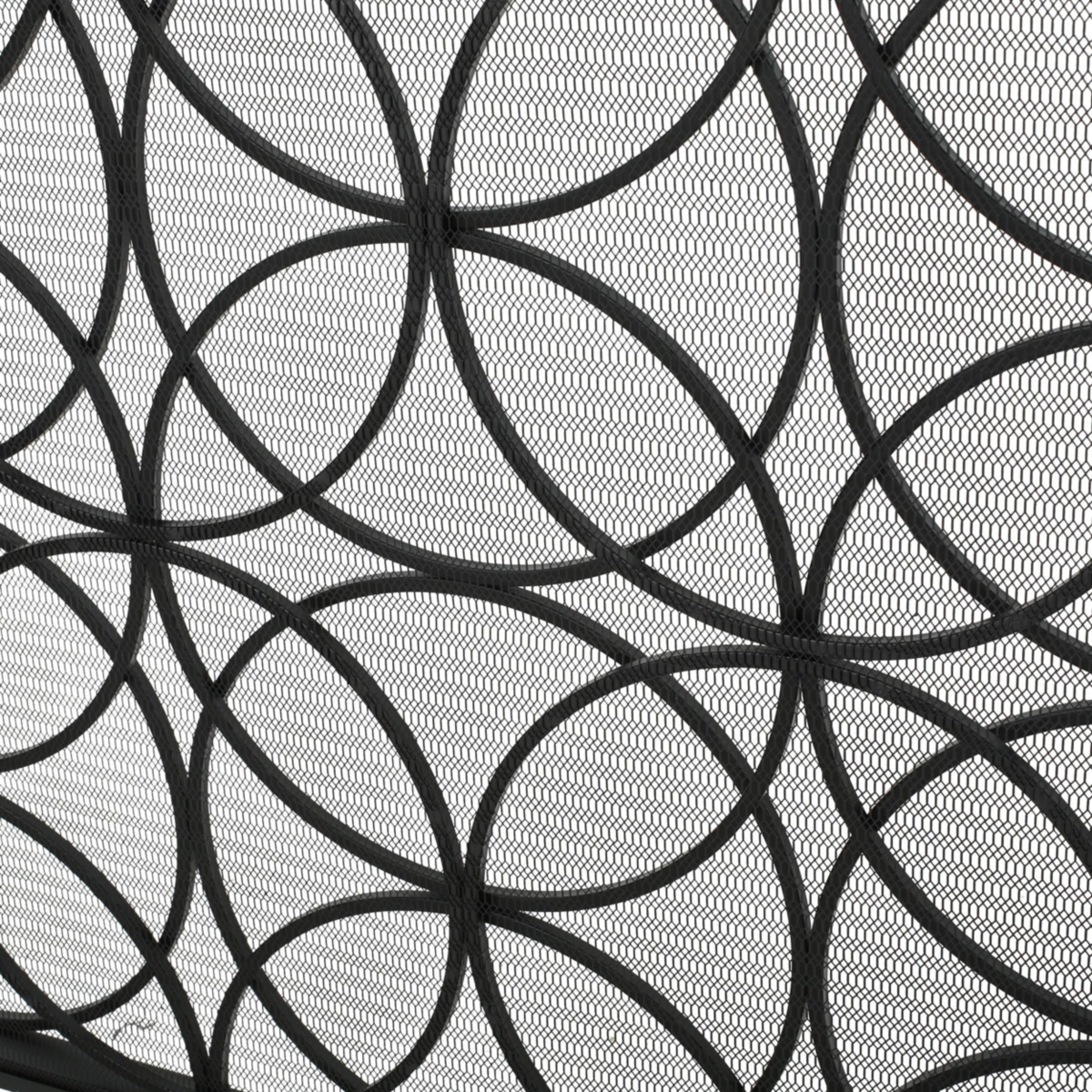 Streamdale Geometric Iron Fireplace Screen with Single Overlapping Panel