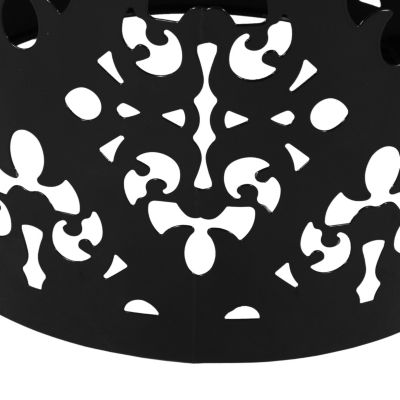 Elegant Iron Cut Side Table Set with Cylindrical Structure