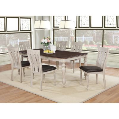 Streamdale Weathered Oak Turned Leg Dining Chair Set of 2