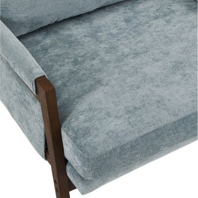 Streamdale Mid-Century Modern Velvet Accent Armchair, Blue