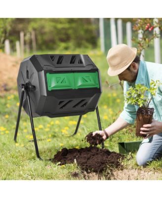 Effortless Dual-Chamber Compost Tumbler for Continuous Composting
