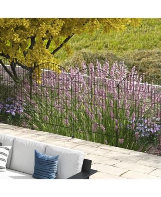 4-Panel Decorative Garden Fence with Interlocking Design