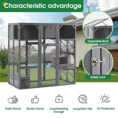 Streamdale Spacious Cat Enclosure with UV Roof and Multiple Platforms